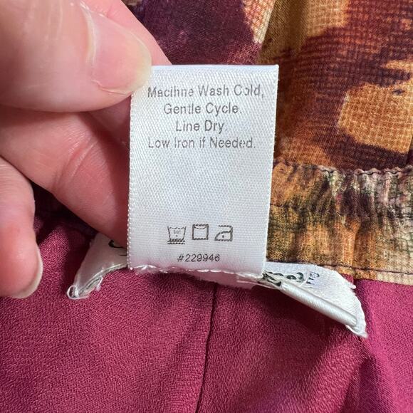 Coldwater Creek Womens Midi Skirt A Line Floral Print Pleated Lined Pink Medium - Picture 8 of 8